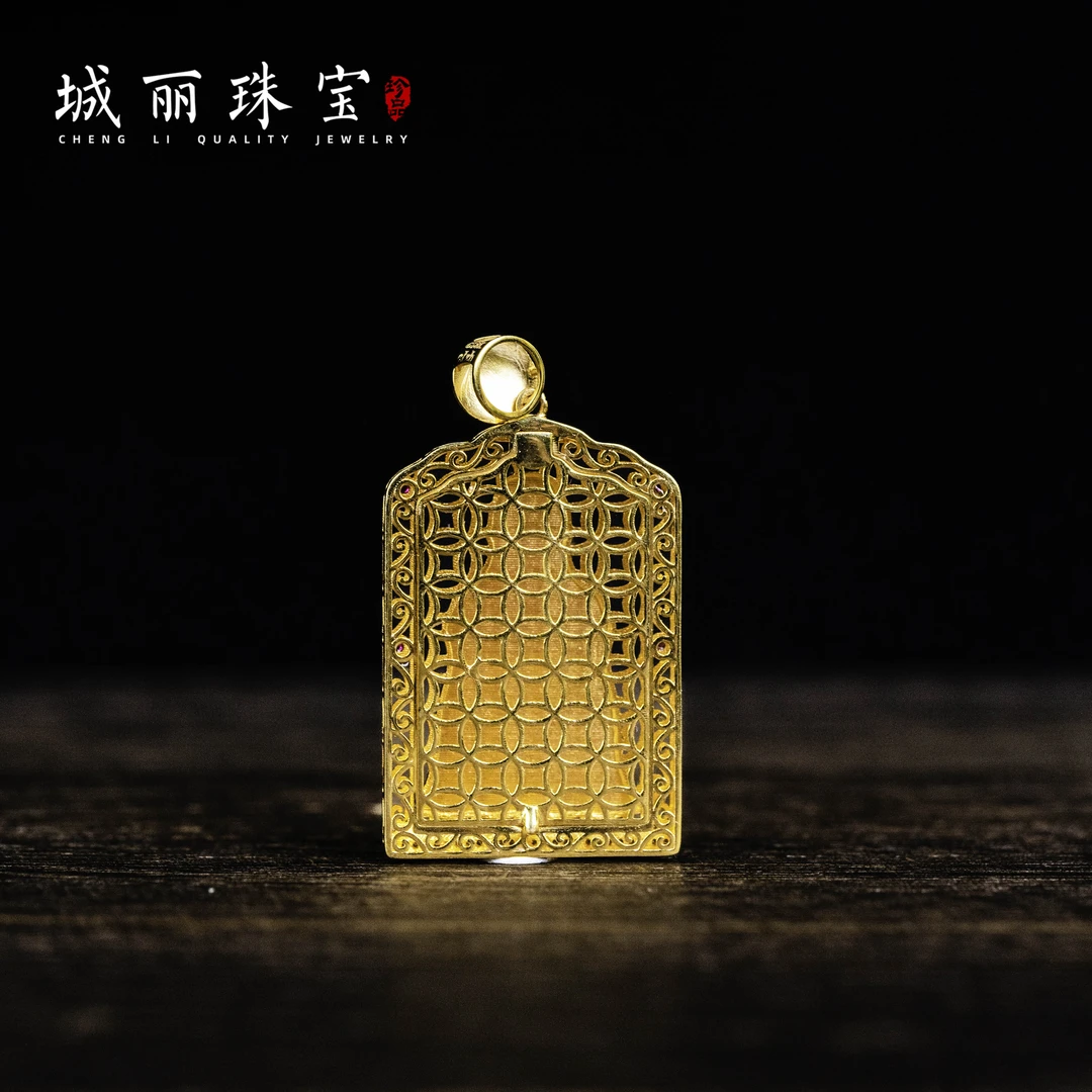 【五爷九紫金运大金库】18K翡翠金福五爷吊坠/个（多样性发货）KJ-557