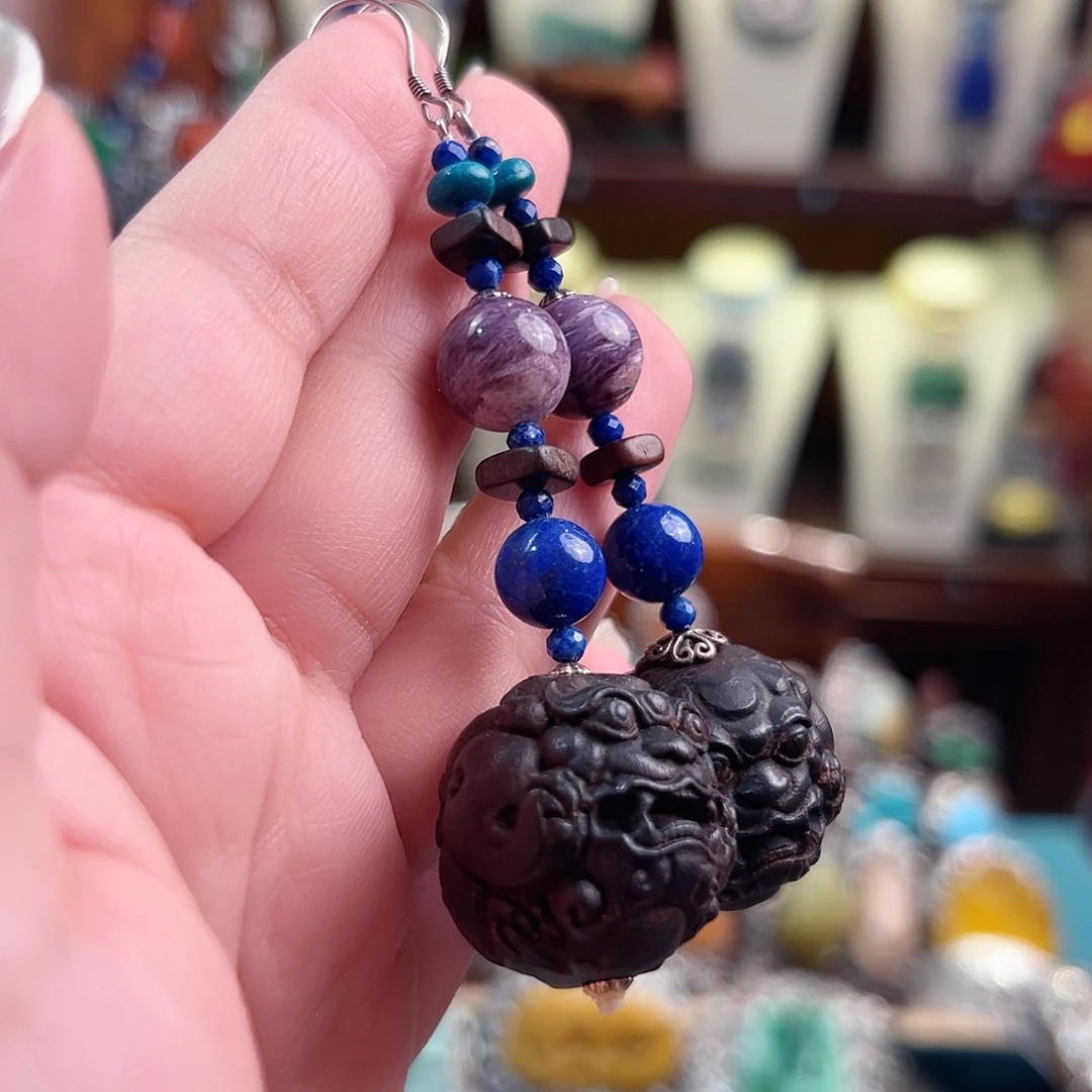 925银珐琅锦钰原创设计耳环