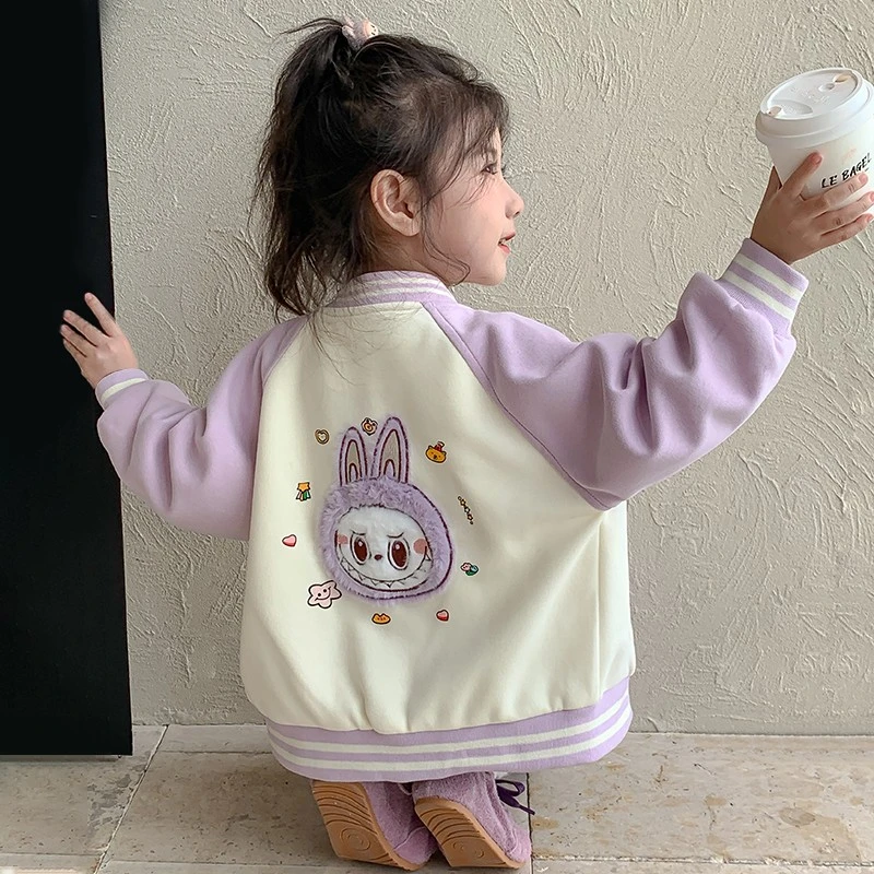女童秋装外套2025新款儿童网红洋气休闲上衣春秋款女孩时髦棒球服