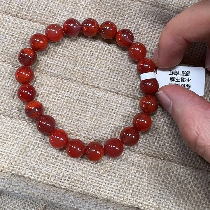 南红玛瑙未镶嵌手链手串原矿南红牛血火焰纹9