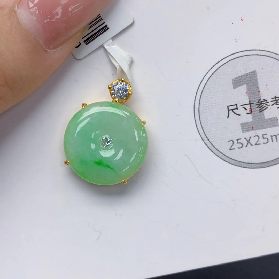 颈饰银S925镶嵌翡翠