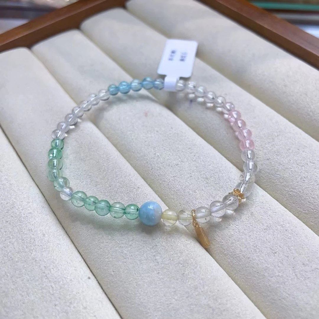 彩色托帕配海纹石手串 104 MY