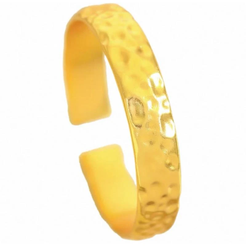 BY163       锤纹宽版开口手镯