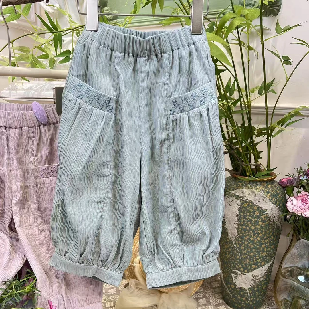 桔寄橘寄juji•25夏款上新【左岸文艺】休闲七分裤女童花苞裤X8619