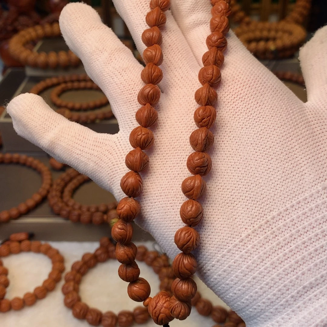 三***一桃核手串秦岭龙纹