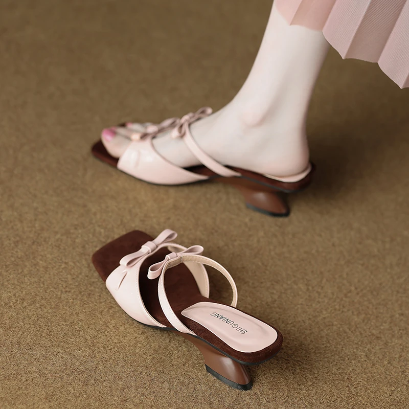 拾姑娘坡跟配裙子半拖凉鞋外穿时尚夏季流行新款不累脚高跟凉拖鞋