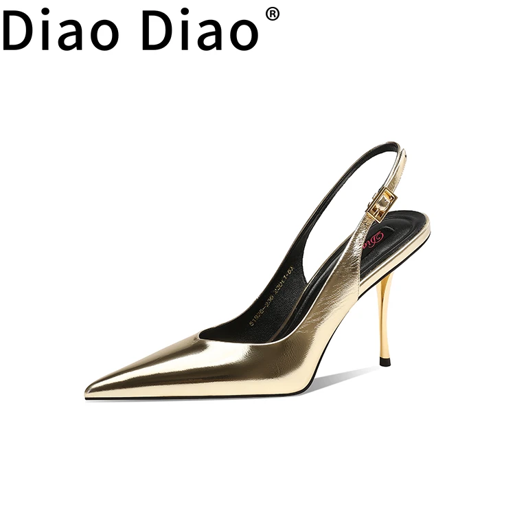 DiaoDiao【新款凉鞋】气质轻奢时尚后空凉鞋细高跟设计师尖头高跟鞋