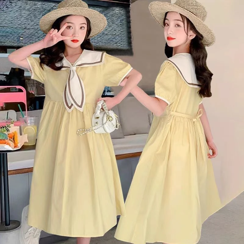 {MoGu蘑菇菌}女童裙子2025新款休闲裙子洋气女孩夏款公主裙MG2684