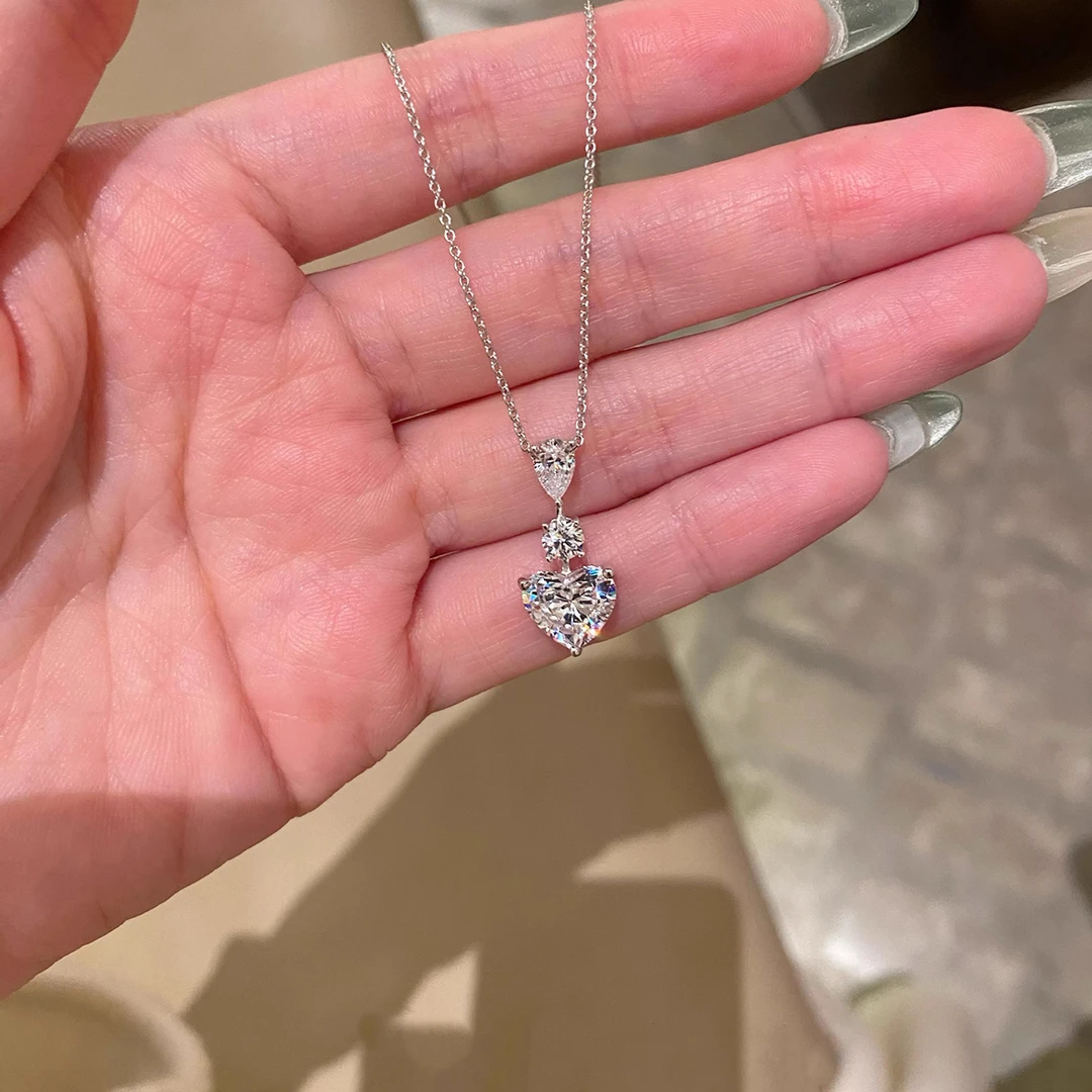 柯柒 钛钢项链 爱心水滴项链女轻奢小众气质设计感高级精美锁骨链