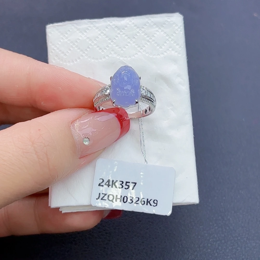 翡翠戒指18K金镶嵌卡**❀精品•保险柜级•收藏级•圈口15