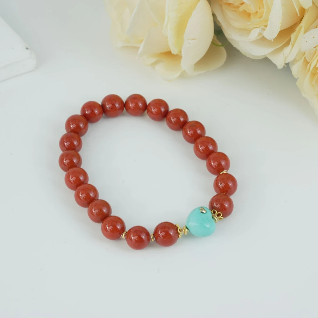 【小北严选】南红DIY单圈手串约8.5mm+【多样性发一件】-WH258X46