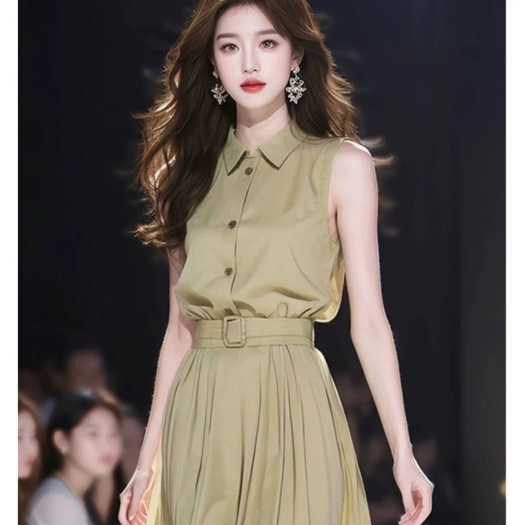 夏季女装法式超好看梨形身材端庄大气休闲简约气质连衣裙子