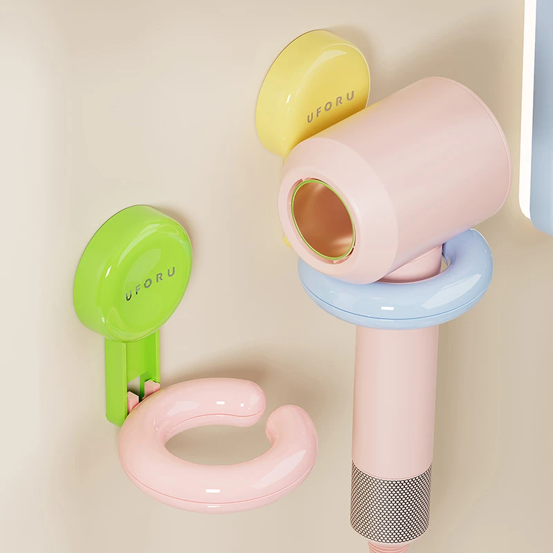 免打孔吹风机置物架懒人支架卫生间吸盘壁挂式风筒支架吹风机挂架