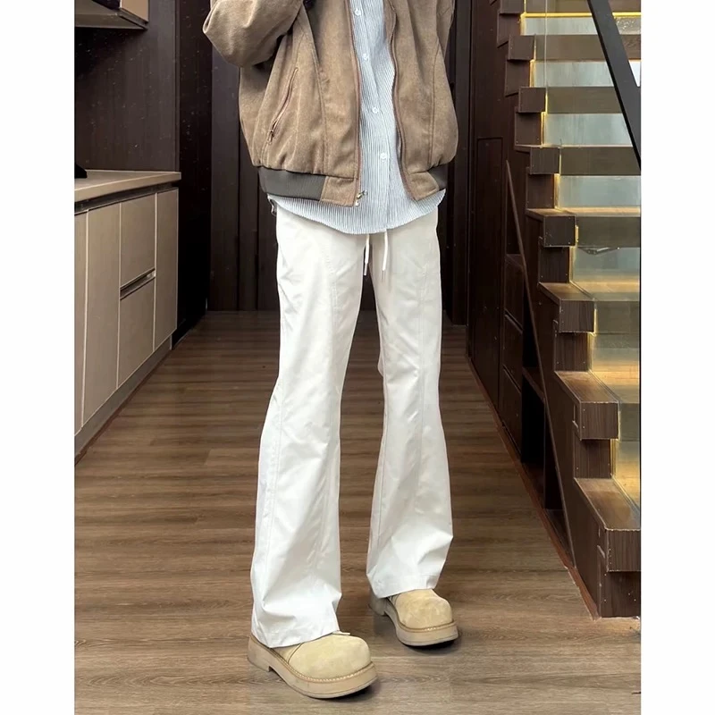 弯刀工装裤黑色基础斜切冲锋裤男款春夏季美式直筒裤子休闲运动裤