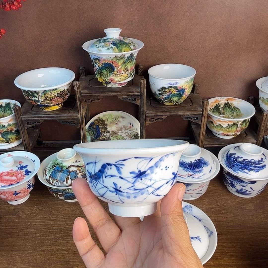 忠意堂釉下彩虾趣