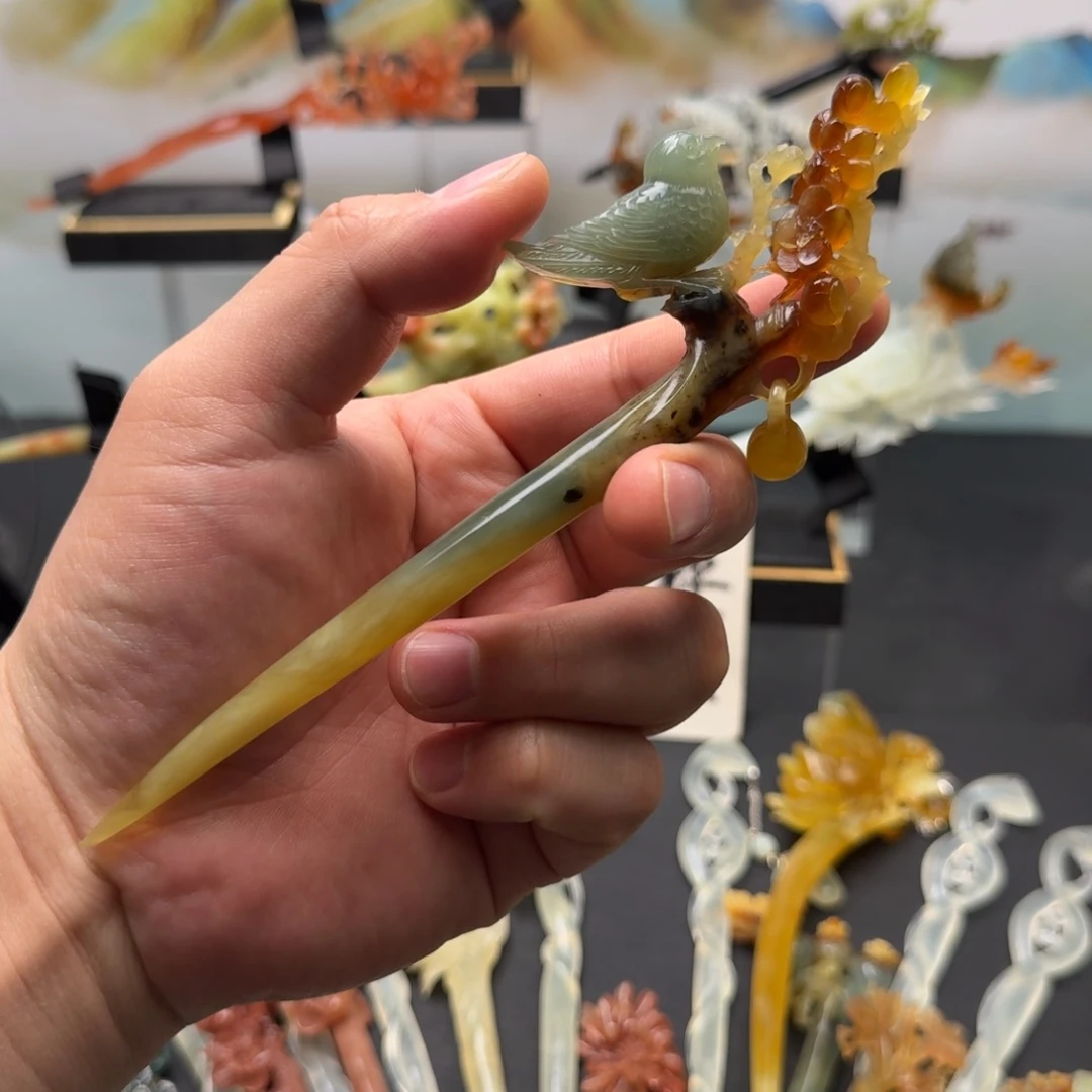 岫玉发饰未镶嵌明君玉簪贼拉好看
