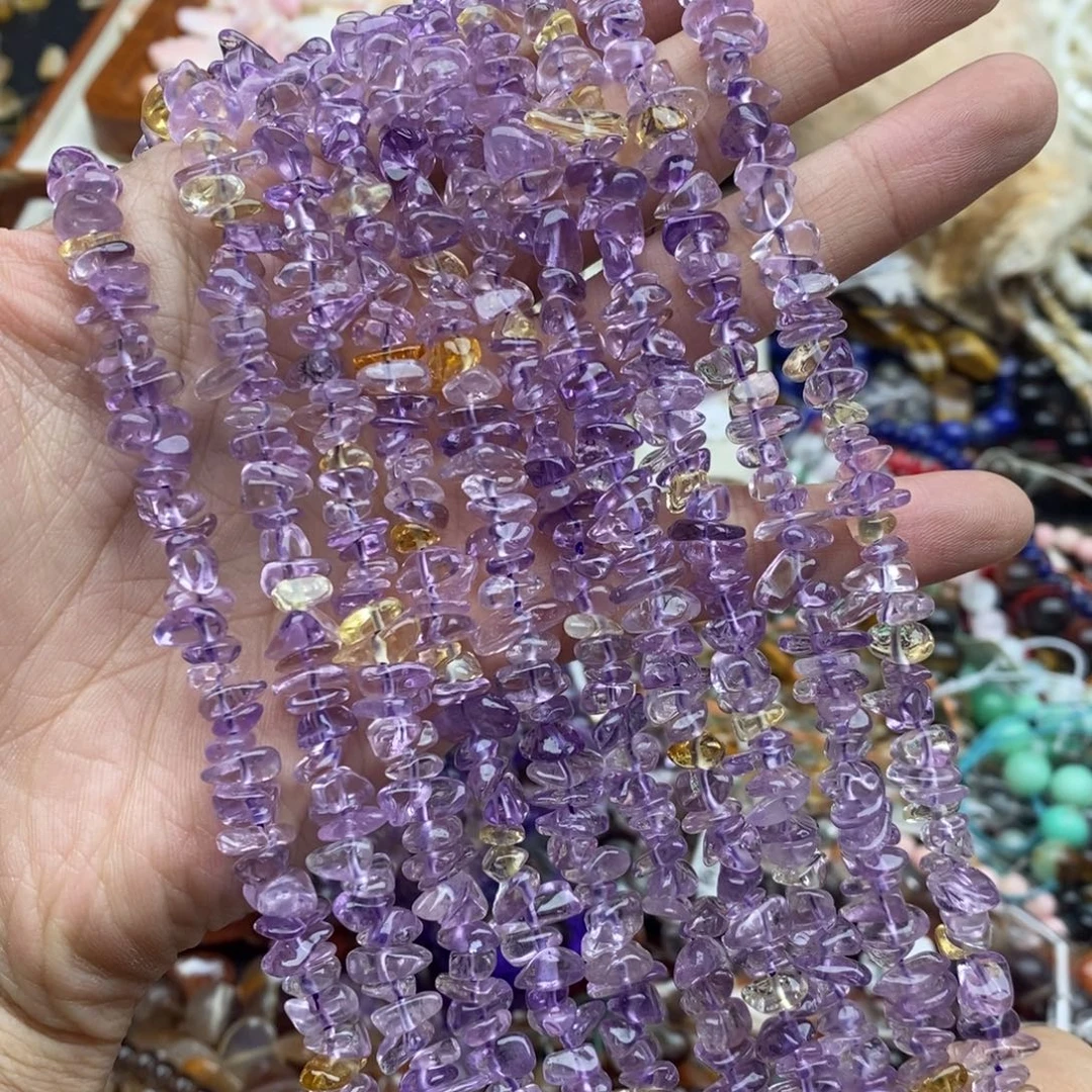 玛瑙/玉髓未镶嵌珠宝半成品一条天然精品透体巴西紫水晶碎石