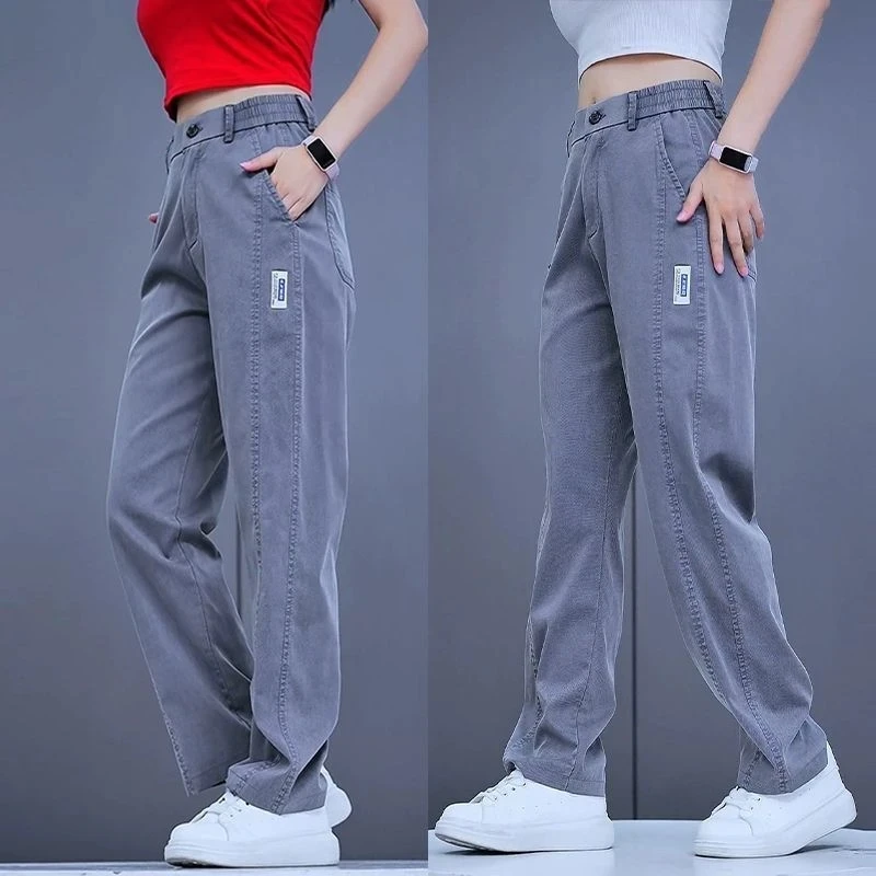 莱赛尔天丝休闲裤男士秋季新款2025新款潮流百搭宽松直筒休闲裤子