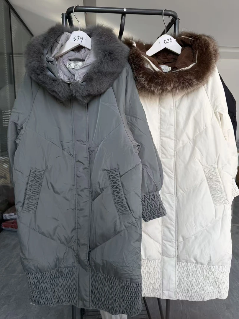 10107女士秋冬毛领可拆卸保暖羽绒服