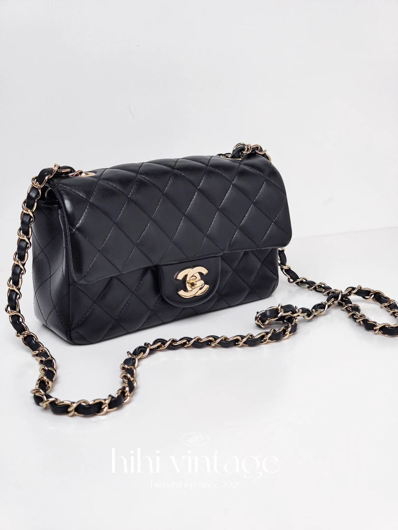 99新 Chanel/香奈儿 黑金CF大mini链条包 芯片款 /16376879