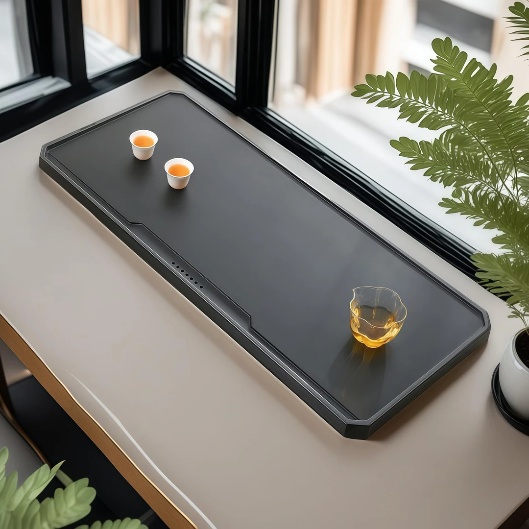 乌金石茶盘家用2025新款整块天然大理石石材茶盘茶台面板石板茶板