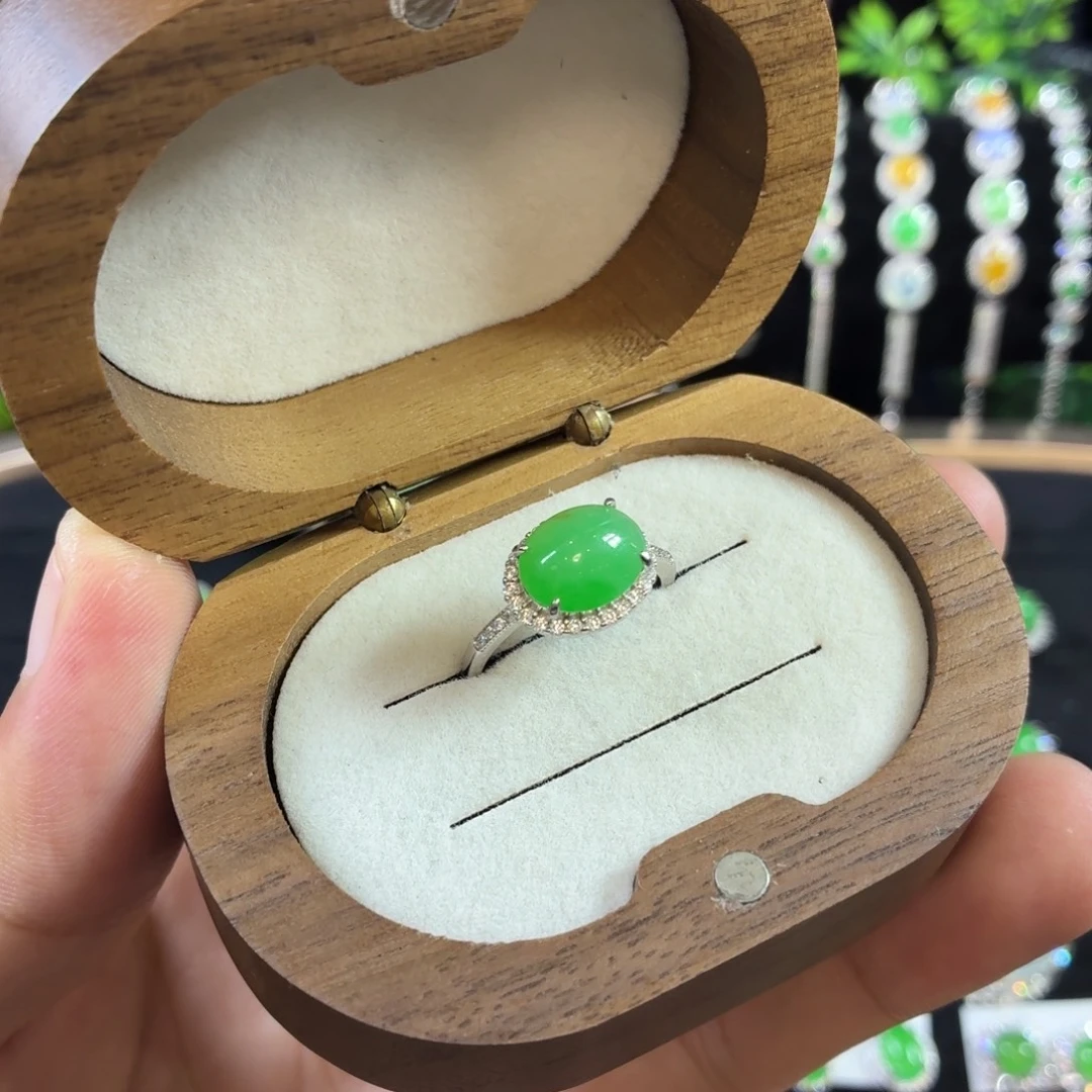 银S925镶嵌戒指翡翠