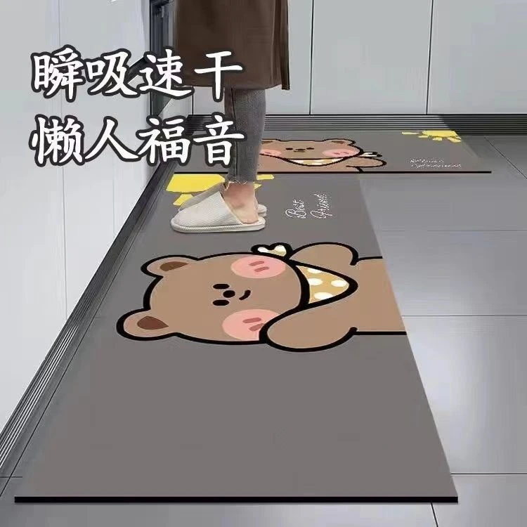 硅藻泥防滑垫厨房地垫家用长条软垫吸水吸油耐脏防滑免洗地脚垫子