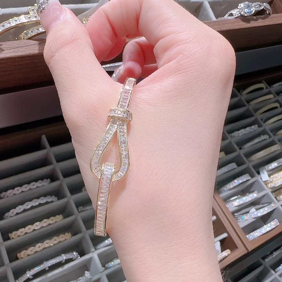 铜合金锆石925银手镯