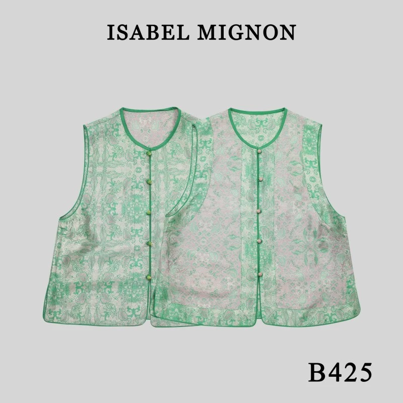 【欧+】桑蚕丝双面古韵新风优雅马甲B425