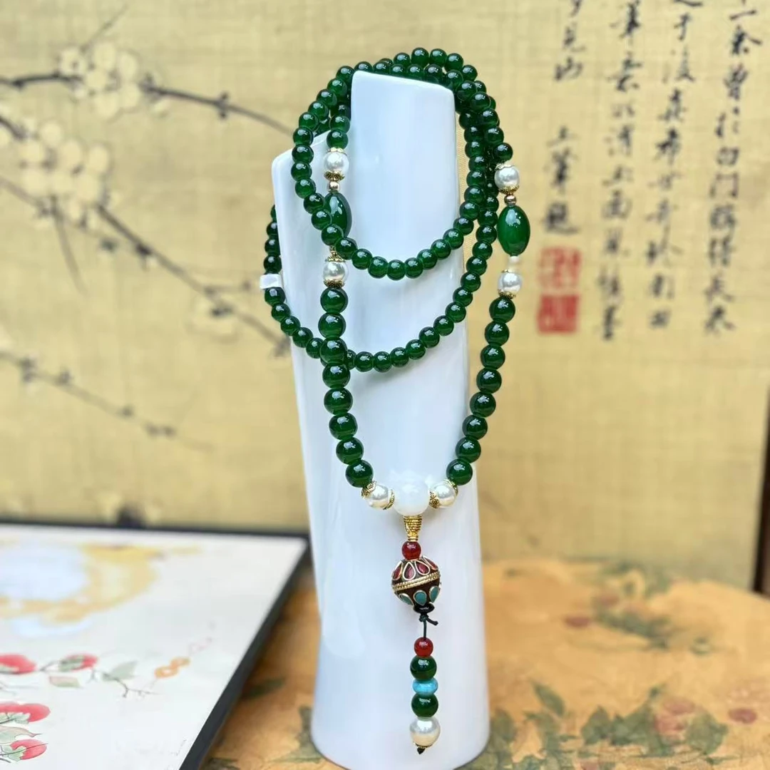 DA-1265-尼泊尔琉璃圆时来运转项链