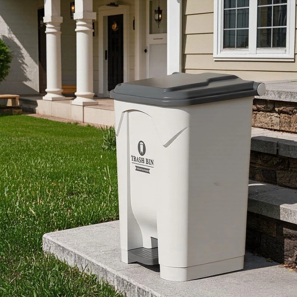 别墅庭院垃圾桶大容量大号带盖商用脚踏脚踩厨房家用2025新款户外