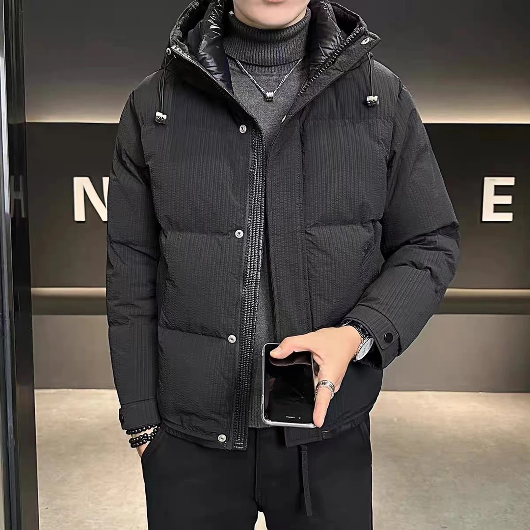 冬季新款男士潮牌橄榄绿连帽韩版高端休闲01