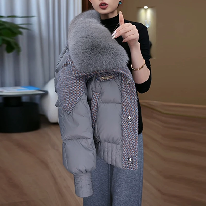 大毛领潮流设计感棉服女2026新款冬季设计感加厚保暖长袖外套棉衣