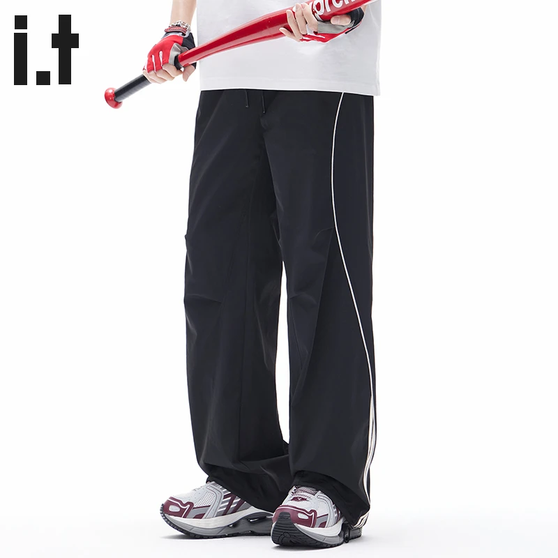 i.t:CHOCOOLATE秋冬新款户外运动休闲裤男2025秋冬宽松阔腿直筒裤