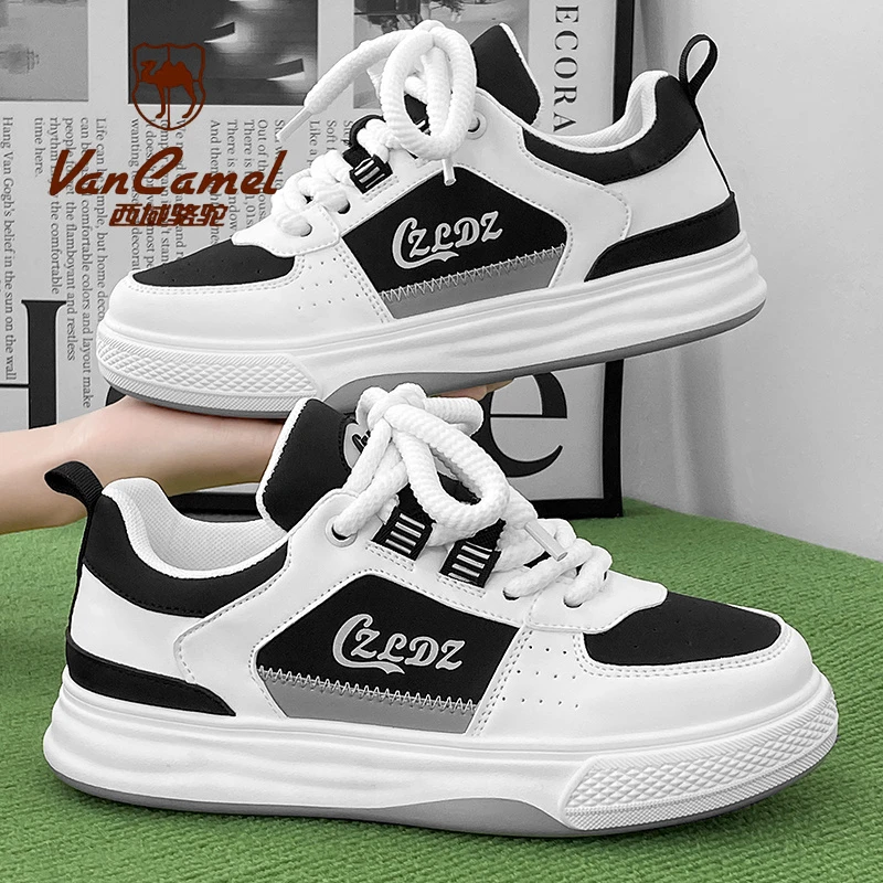 西域骆驼2025新款小白鞋潮流低帮板鞋潮男透气舒适运动鞋时尚港风