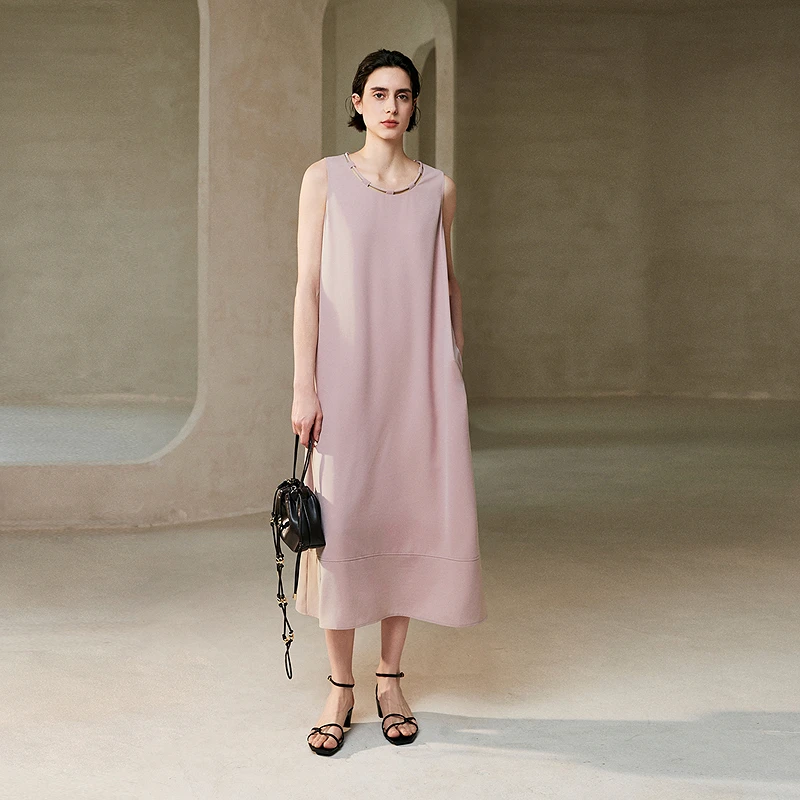 初棉DRDB简约风无袖背心连衣裙363616012