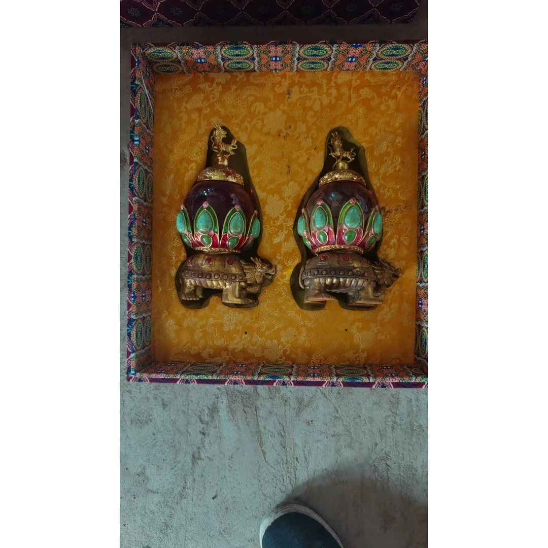 1对莲花乌龟金色摆件链接