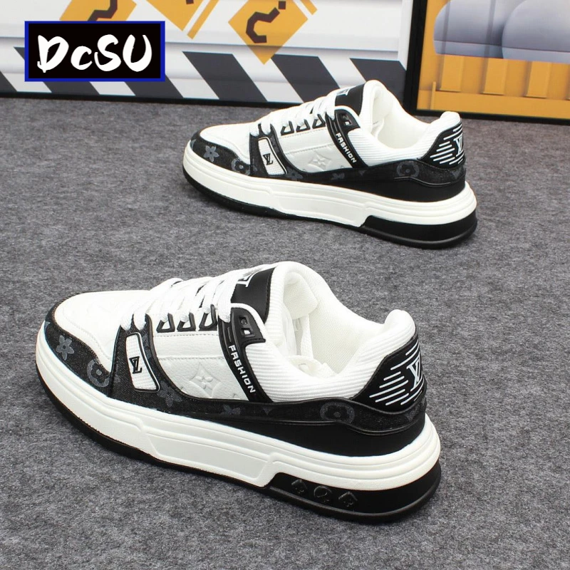 【香港DcSU&Shoes官方正品】印花时尚情侣板鞋男女百搭潮流厚底低帮