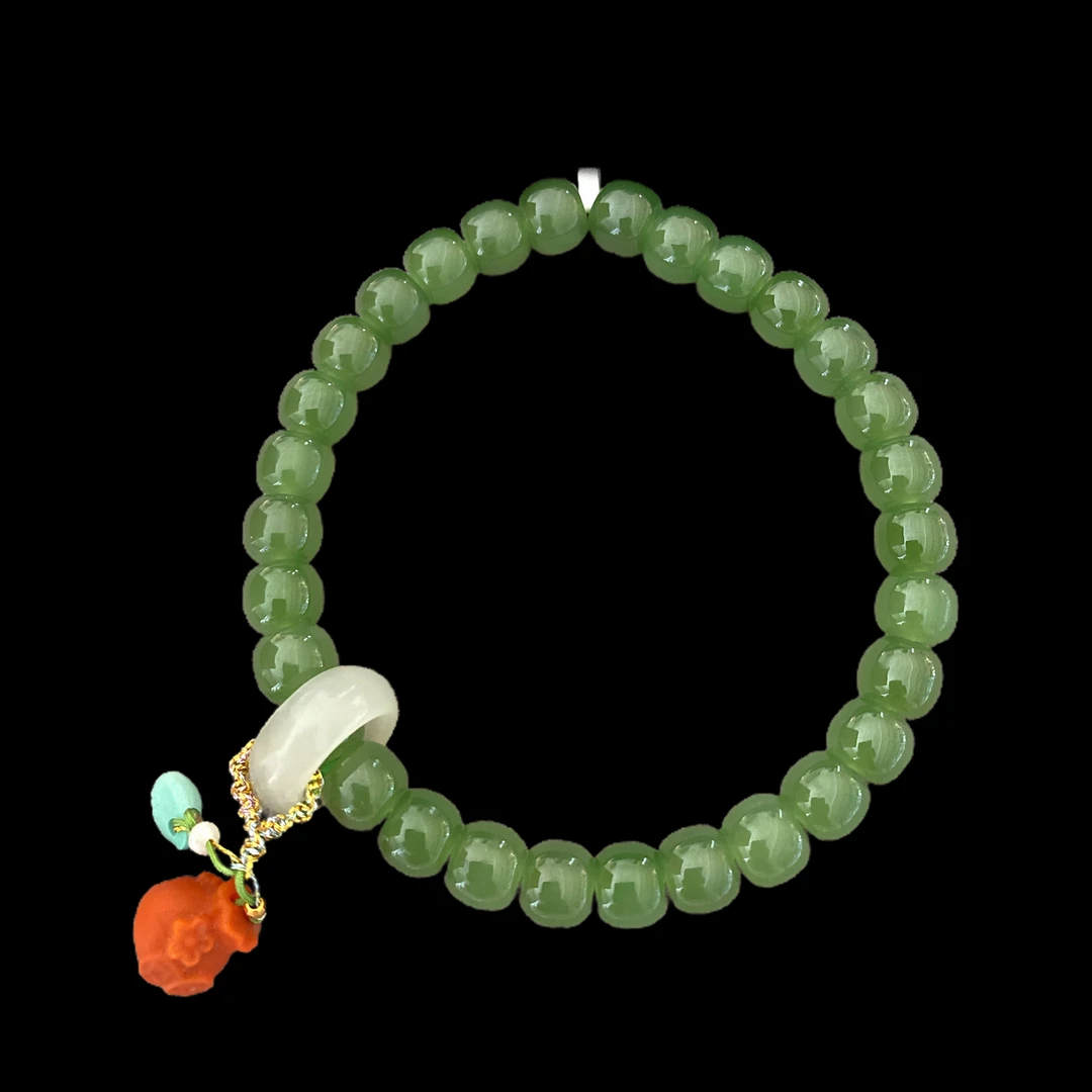 V7592 碧玉手串孤品