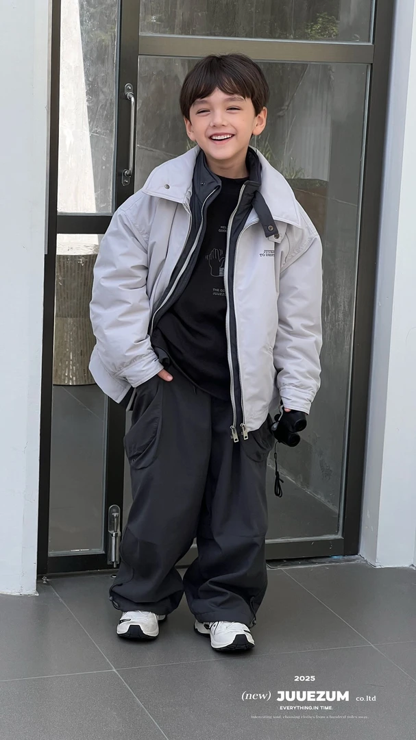 久坐中大童25年深秋冬新款棉衣外套7028