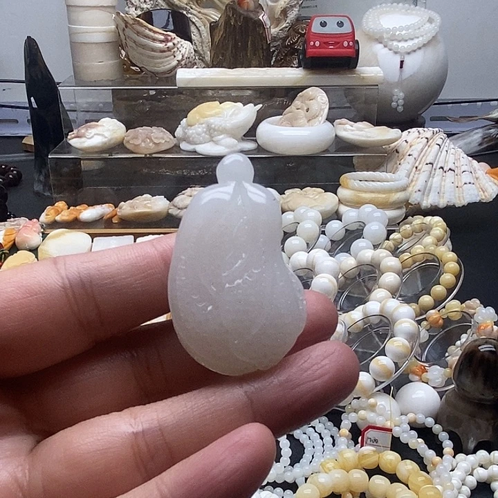 非金属贝壳玉化哑光银白菜