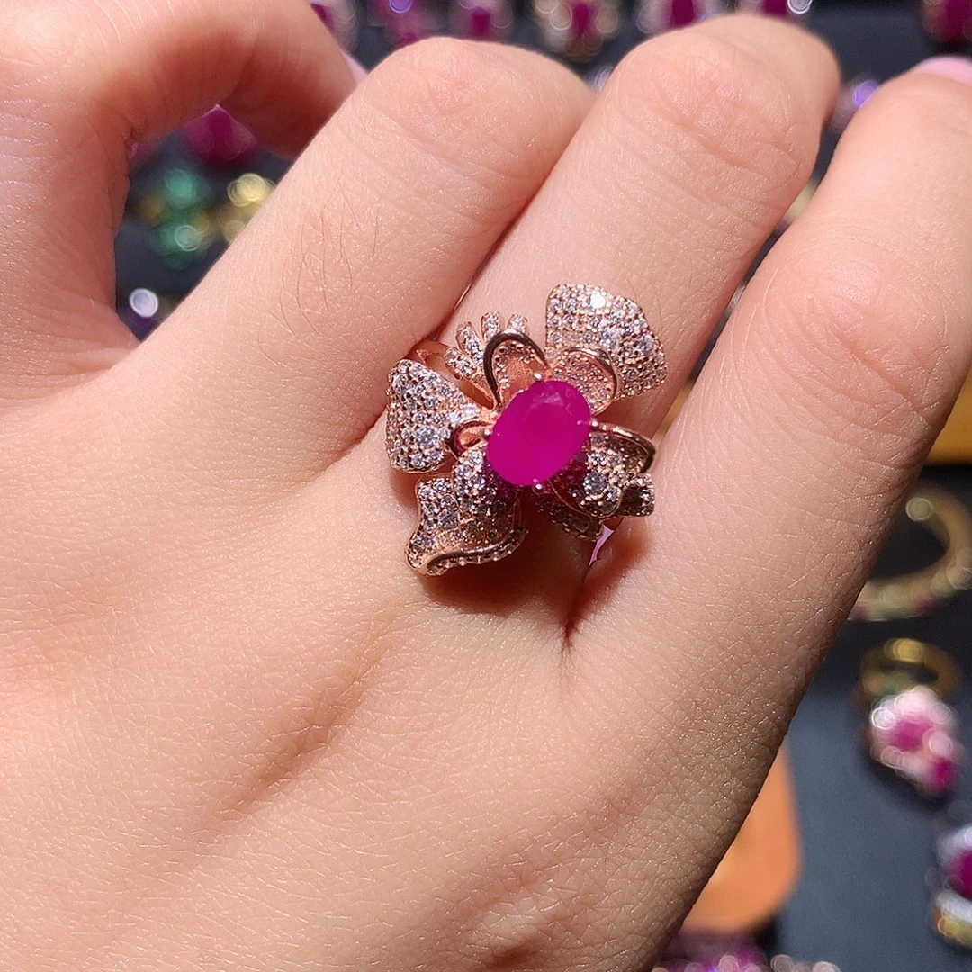 银S925镶嵌红宝石戒指