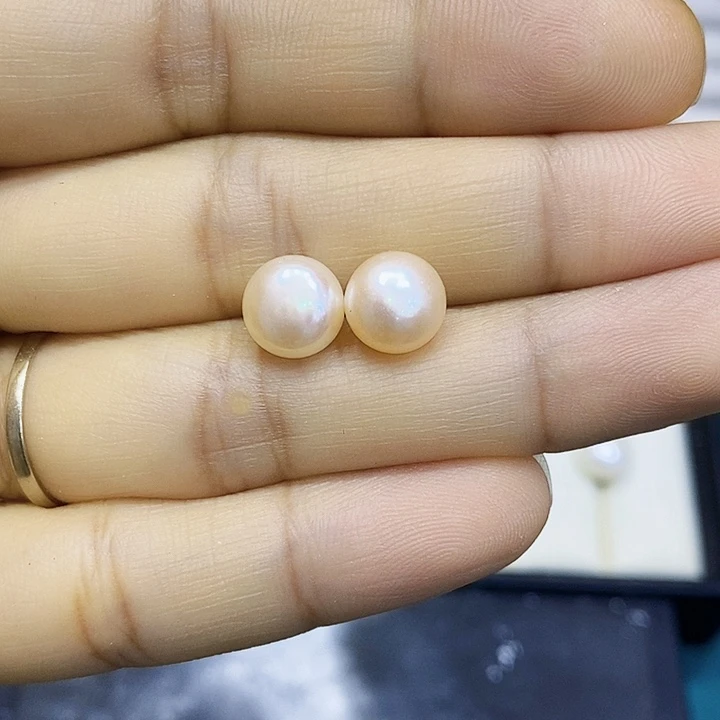 淡水珍珠耳饰银S925镶嵌