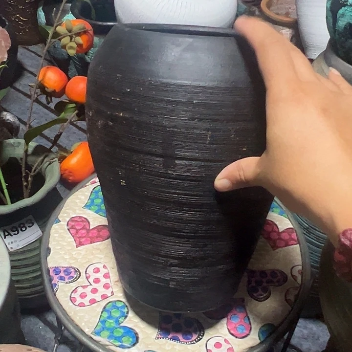 粗陶盆默认打孔高23口12