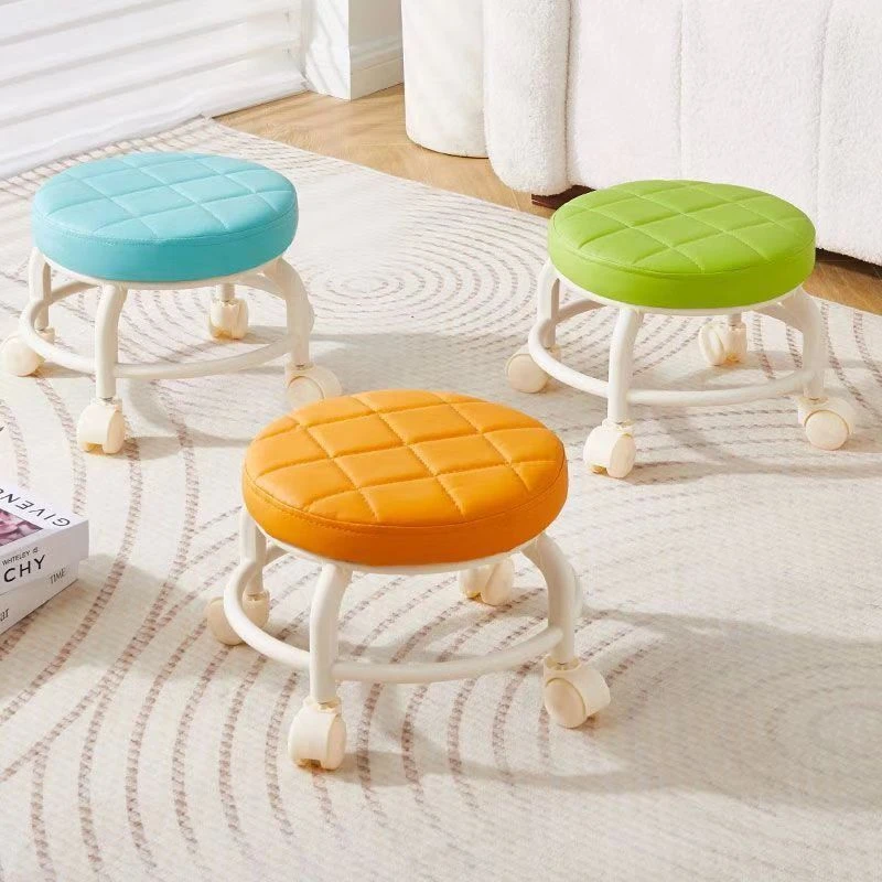 小凳子极简风家用滑轮矮凳可移动板凳静音轮拆快递带娃便携修脚凳