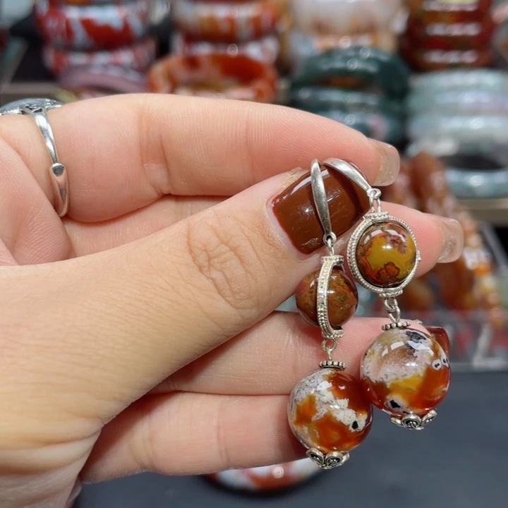 【闪购商品】未镶嵌耳环玛瑙/玉髓