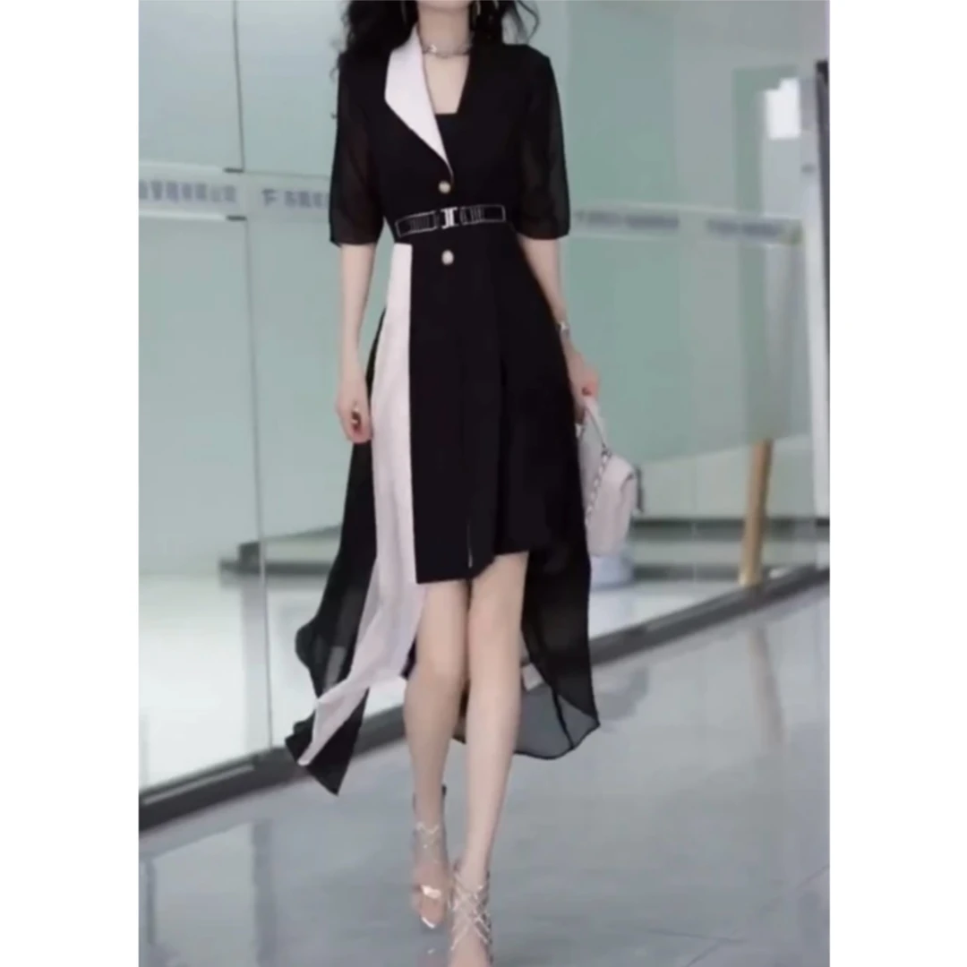 2025夏季新款时尚显瘦气质轻奢减龄女士百搭休闲洋气高级感连衣裙