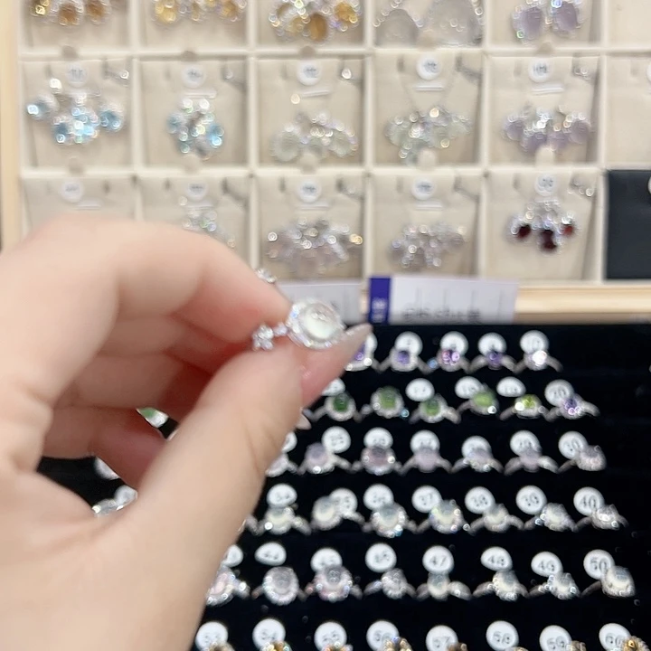 银S925镶嵌蛇纹石玉戒指