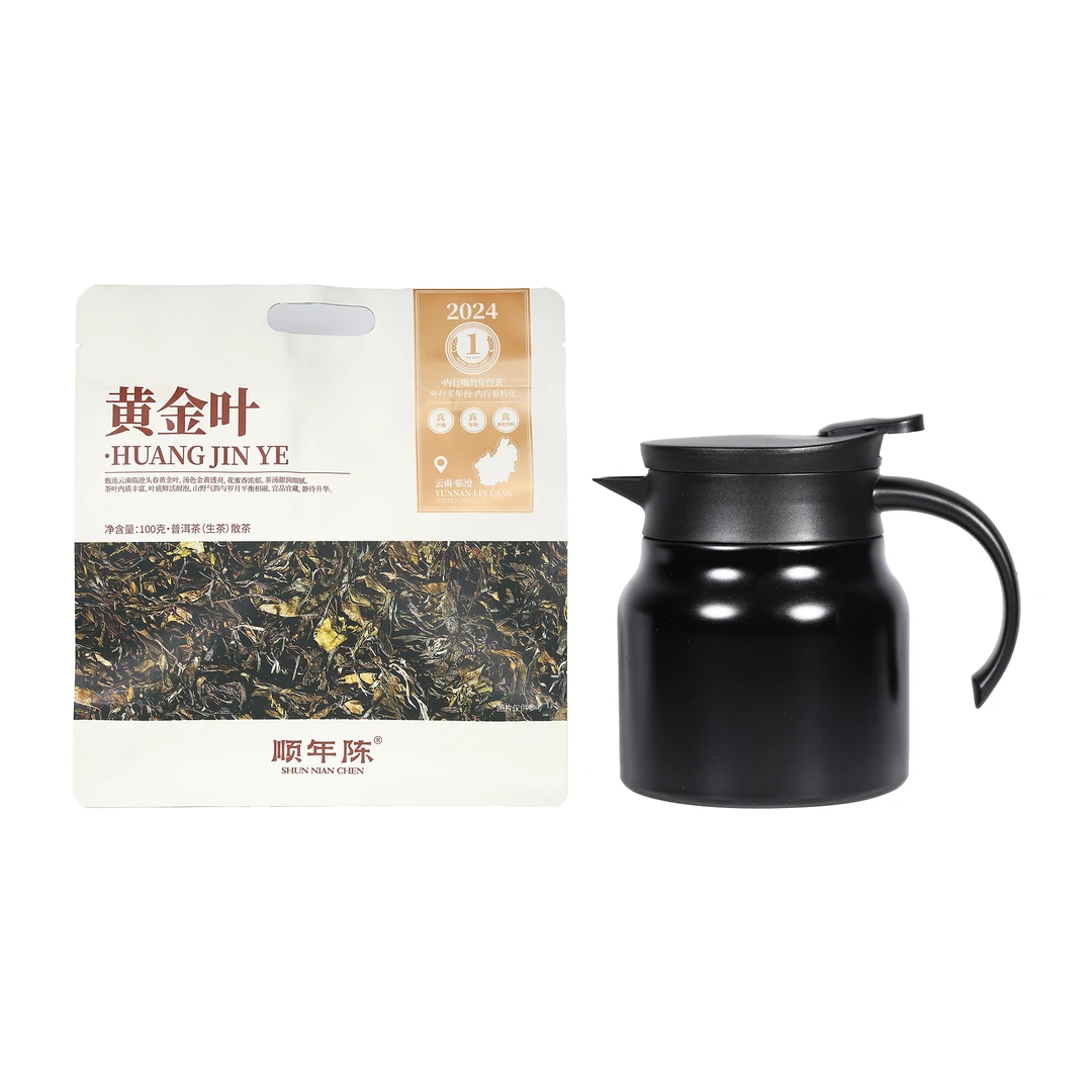 【顺年陈】2024年原料临沧冰岛黄金叶生茶100g*5（送焖泡壶带茶样）