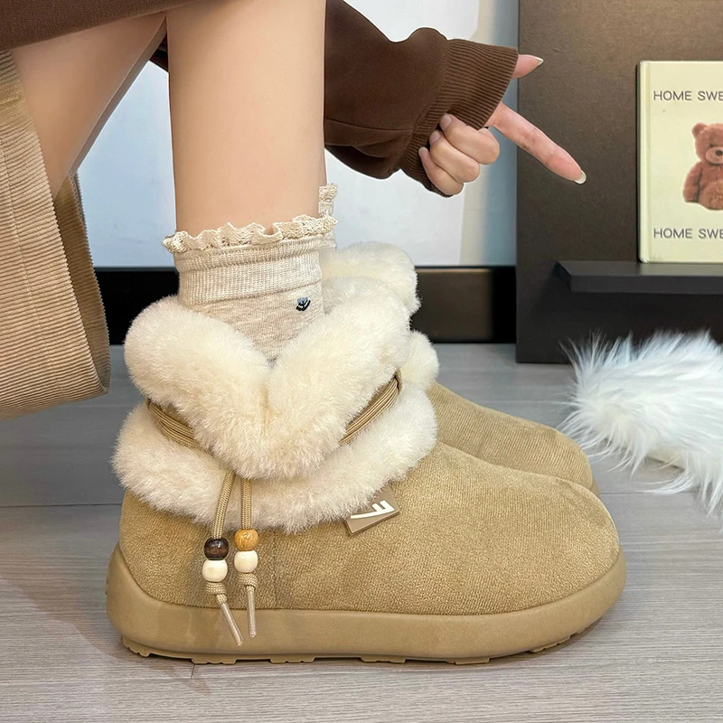 回力雪地靴女款爆款2025新款厚底加绒防寒保暖大棉鞋套筒短靴子女